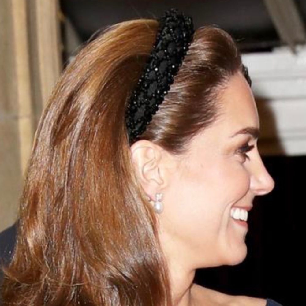 Same exact Zara headband worn by Kate Middleton.  Black Zara Jeweled Headband.